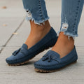 Livia Mocassins en Cuir Souple à Pompons – Chaussures Élégantes Quotidiennes à Enfiler