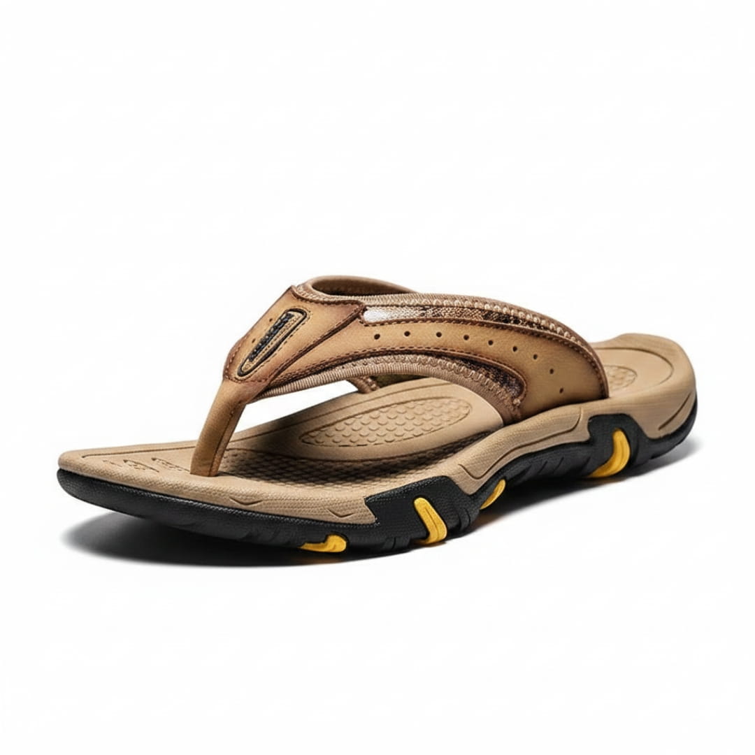 Vittorio Sandales Tongs en Cuir Ergonomiques – Semelle Confort Été Décontracté