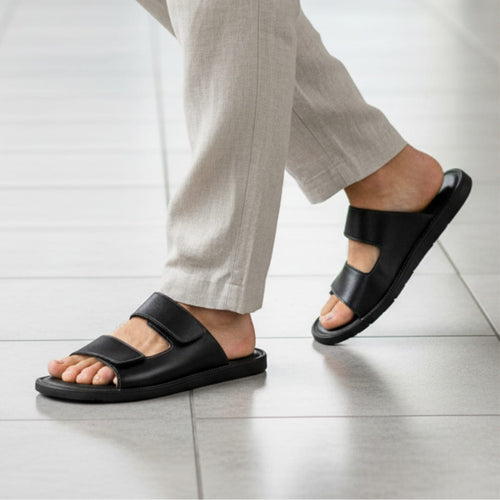 Enzo Sandales en Cuir Ajustables Antidérapantes Confortables pour l’Été