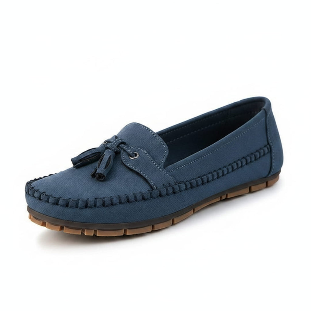 Livia Mocassins en Cuir Souple à Pompons – Chaussures Élégantes Quotidiennes à Enfiler