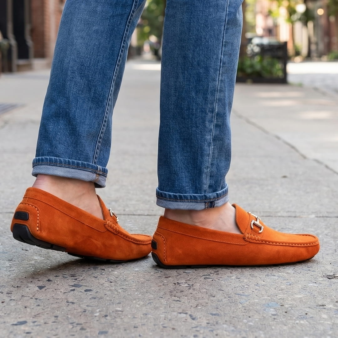 Amalio Mocassins Driving en Daim à Mors – Chaussures Casual Chic Élégantes à Enfiler