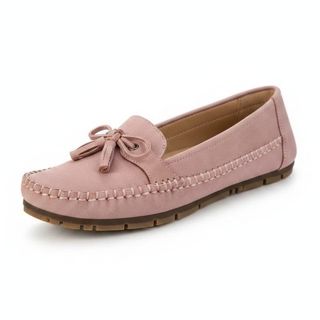 Livia Mocassins en Cuir Souple à Pompons – Chaussures Élégantes Quotidiennes à Enfiler