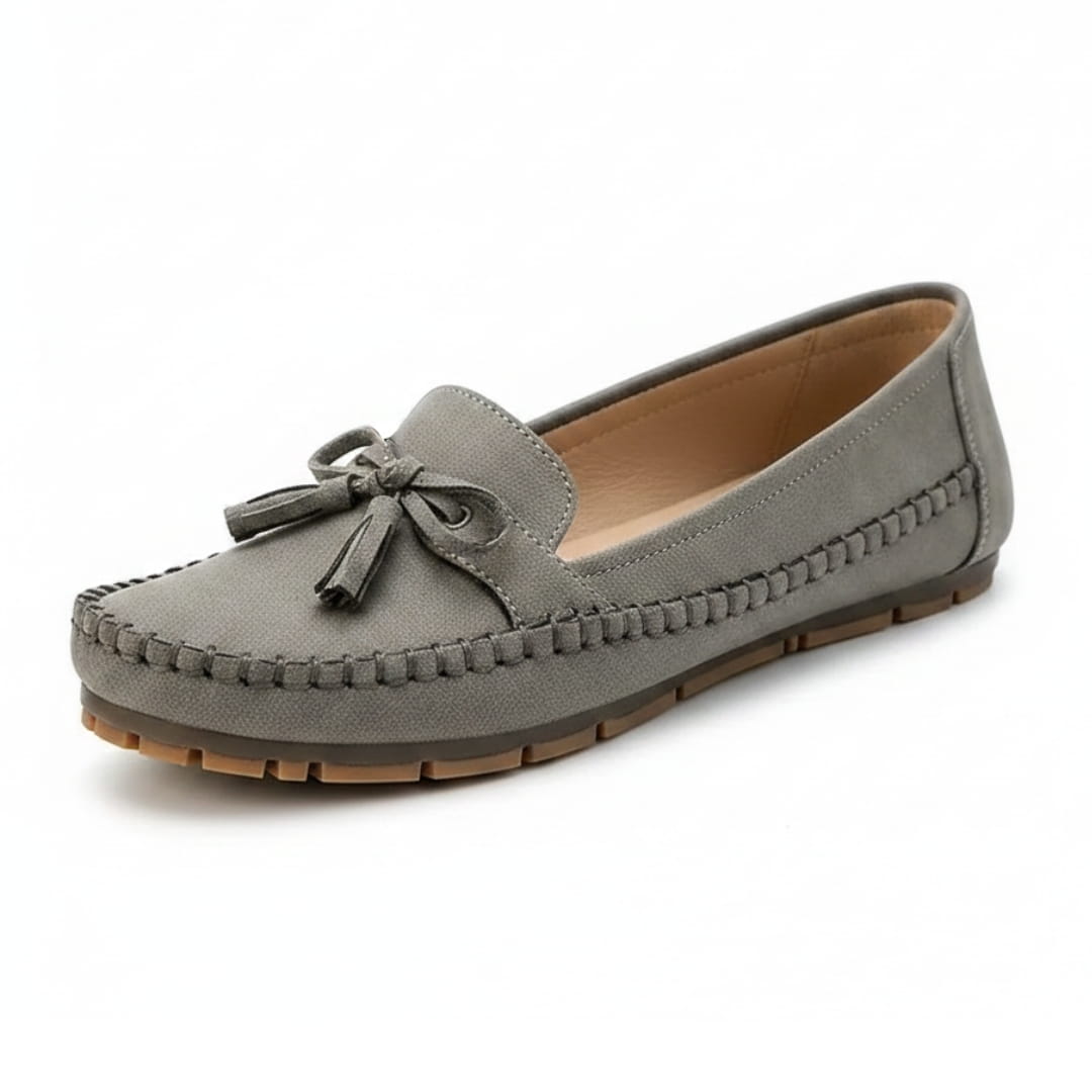 Livia Mocassins en Cuir Souple à Pompons – Chaussures Élégantes Quotidiennes à Enfiler