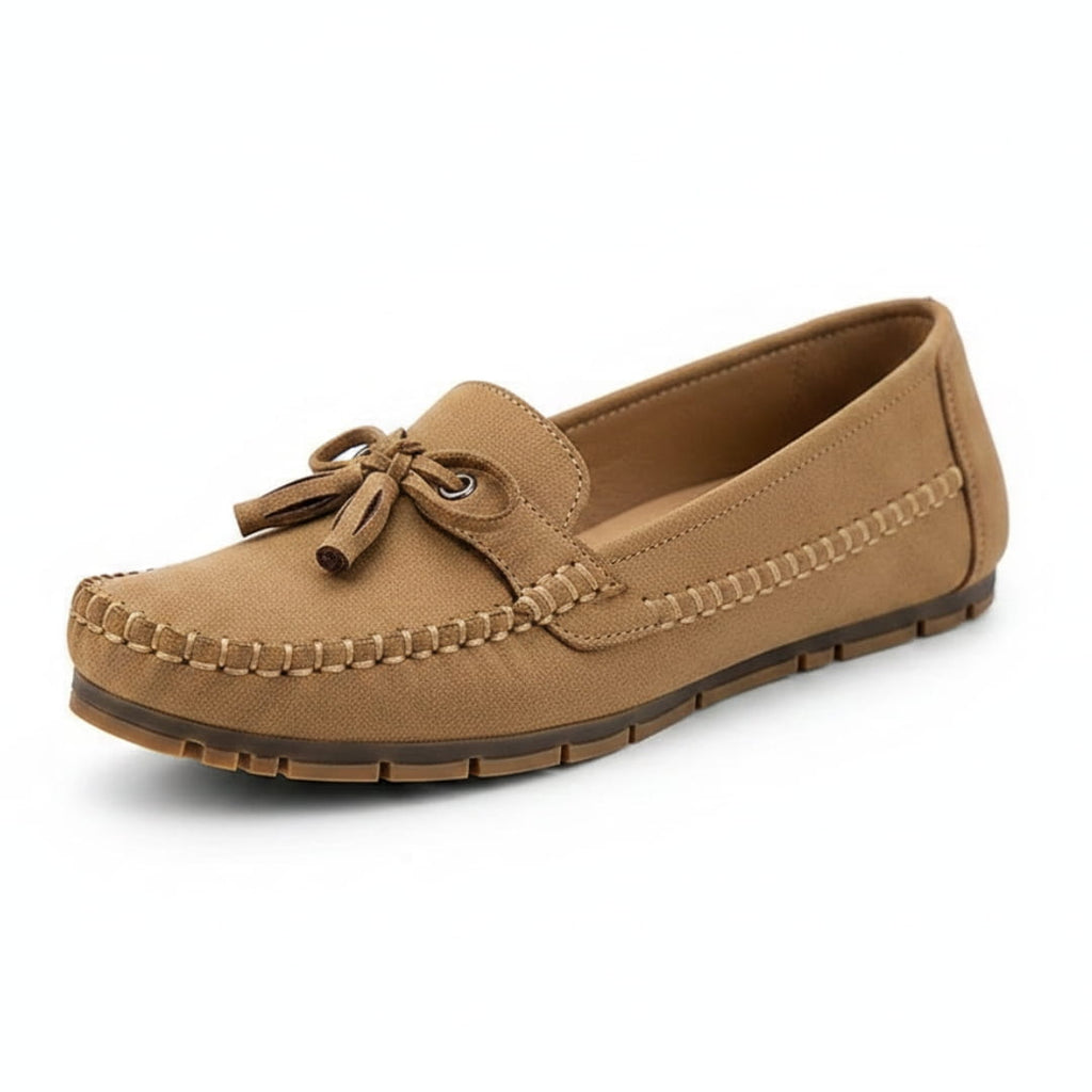 Livia Mocassins en Cuir Souple à Pompons – Chaussures Élégantes Quotidiennes à Enfiler