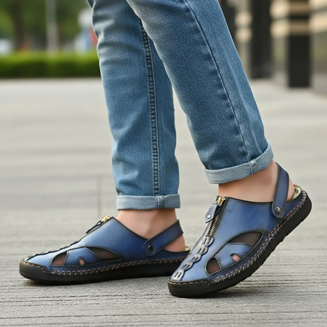 Samuel Sandales Spartiates en Cuir – Semelle Durable Style Outdoor d'Été