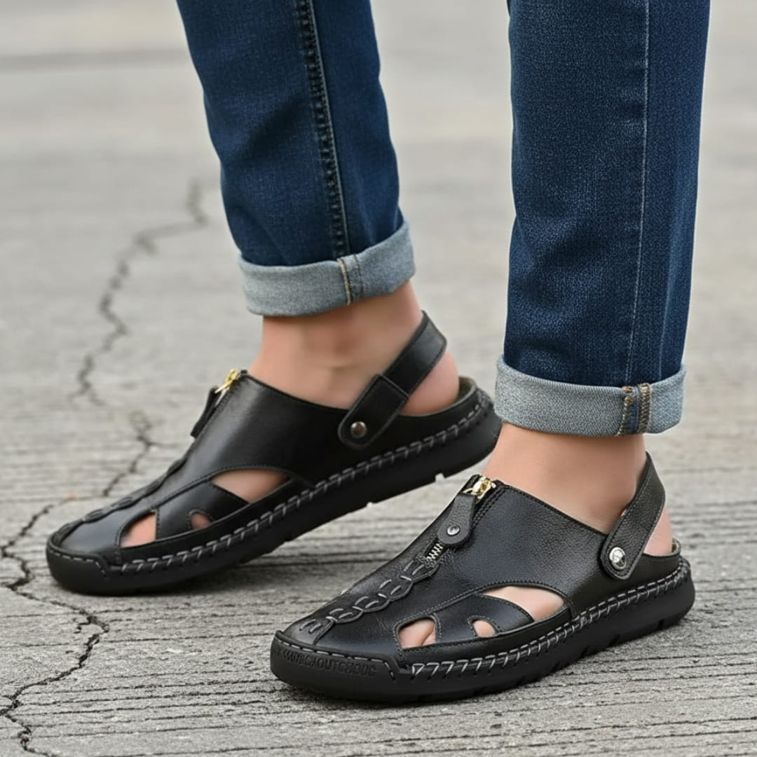 Samuel Sandales Spartiates en Cuir – Semelle Durable Style Outdoor d'Été