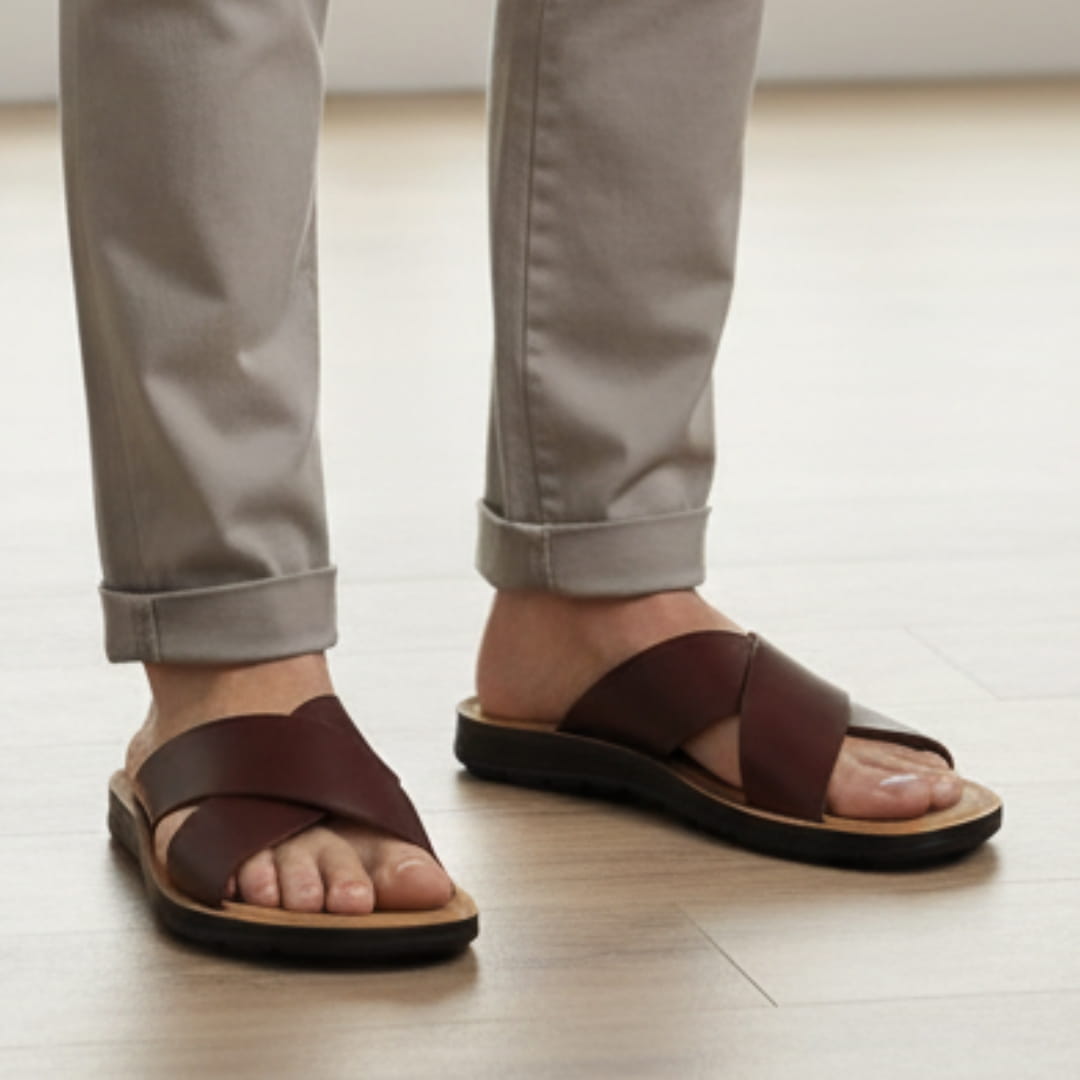 Alessio Cuir Sandales – Brides Croisées Confort Chaussures À Enfiler