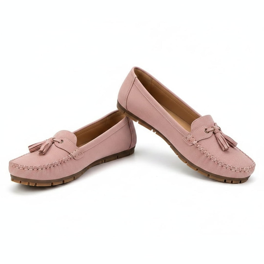 Livia Mocassins en Cuir Souple à Pompons – Chaussures Élégantes Quotidiennes à Enfiler