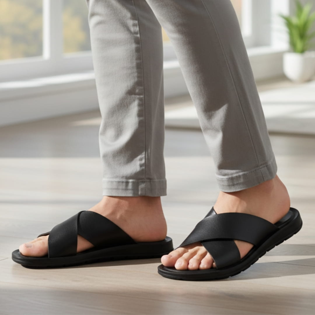 Alessio Cuir Sandales – Brides Croisées Confort Chaussures À Enfiler
