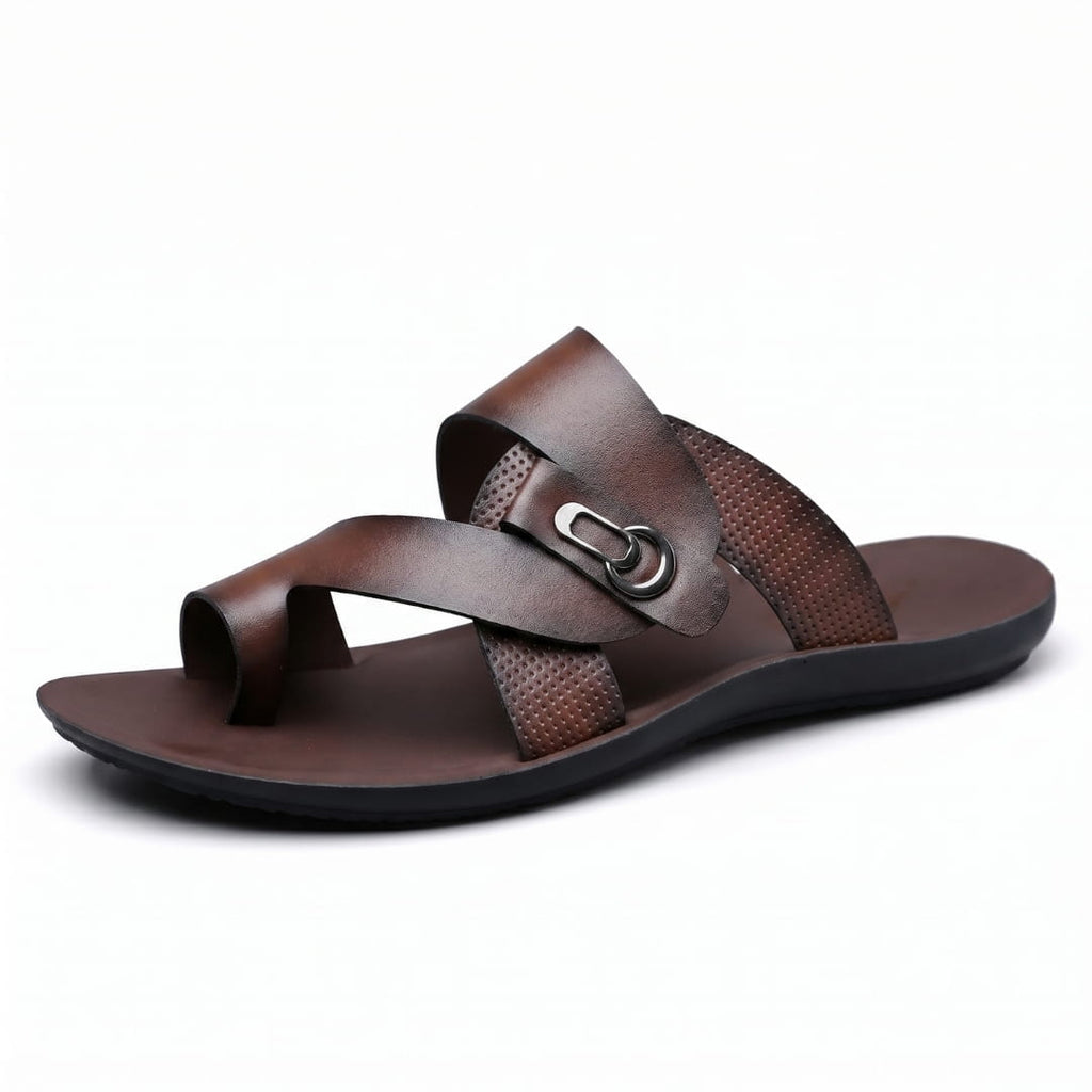 Marceau Sandales en Cuir Lisse à Boucle – Souliers d'Été Minimalistes à Bride Croisée