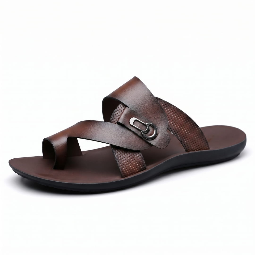 Marceau Sandales en Cuir Lisse à Boucle – Souliers d'Été Minimalistes à Bride Croisée