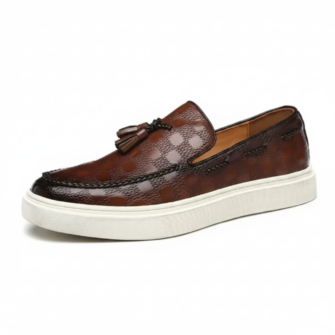Crispin Mocassins en Cuir Embossé – Style Chic Formel Chaussures À Enfiler