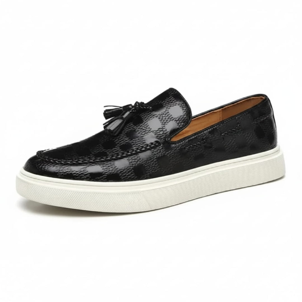 Crispin Mocassins en Cuir Embossé – Style Chic Formel Chaussures À Enfiler