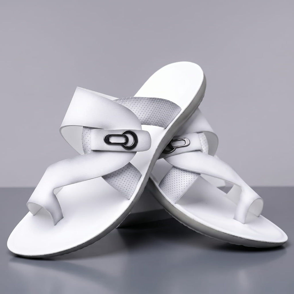 Marceau Sandales en Cuir Lisse à Boucle – Souliers d'Été Minimalistes à Bride Croisée