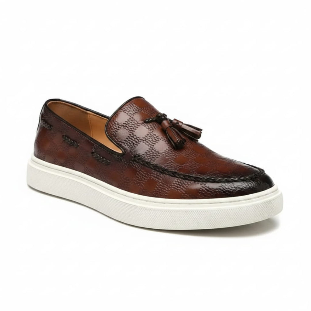Crispin Mocassins en Cuir Embossé – Style Chic Formel Chaussures À Enfiler