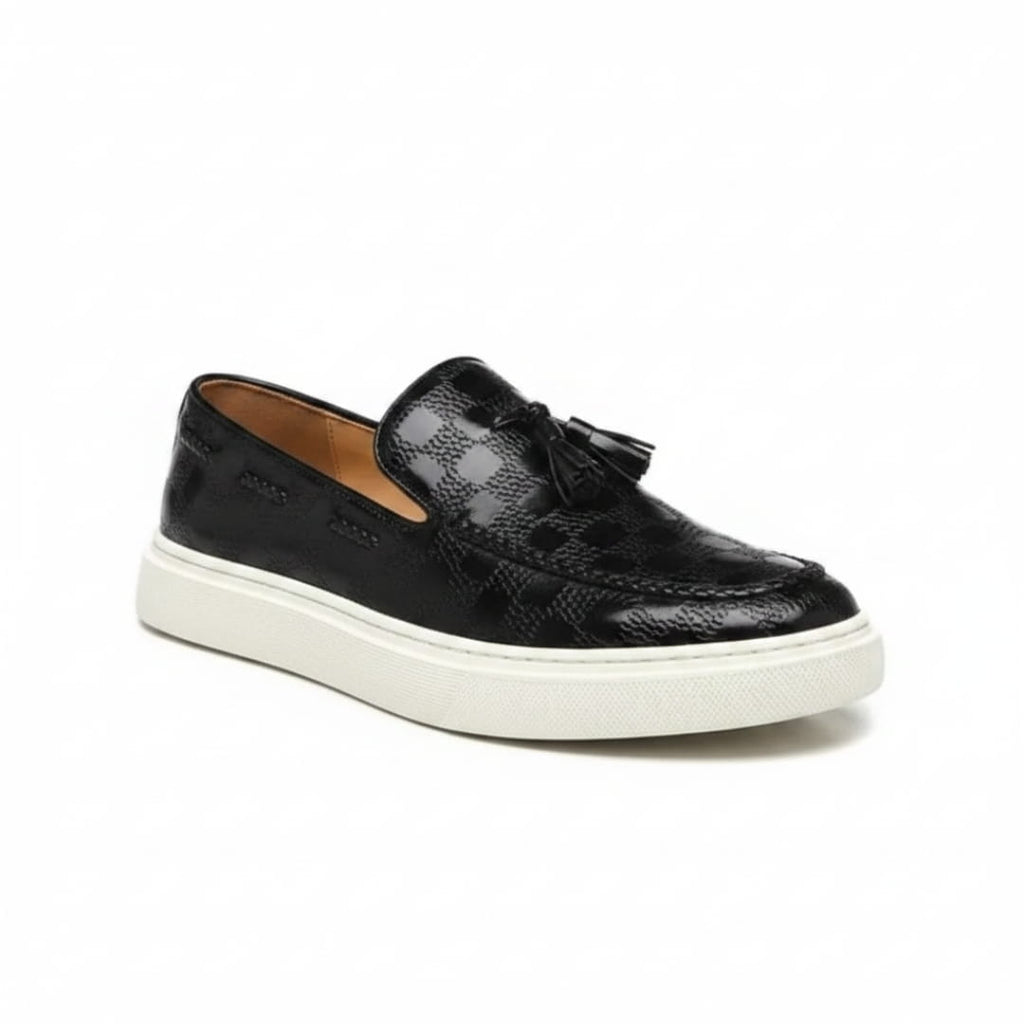 Crispin Mocassins en Cuir Embossé – Style Chic Formel Chaussures À Enfiler