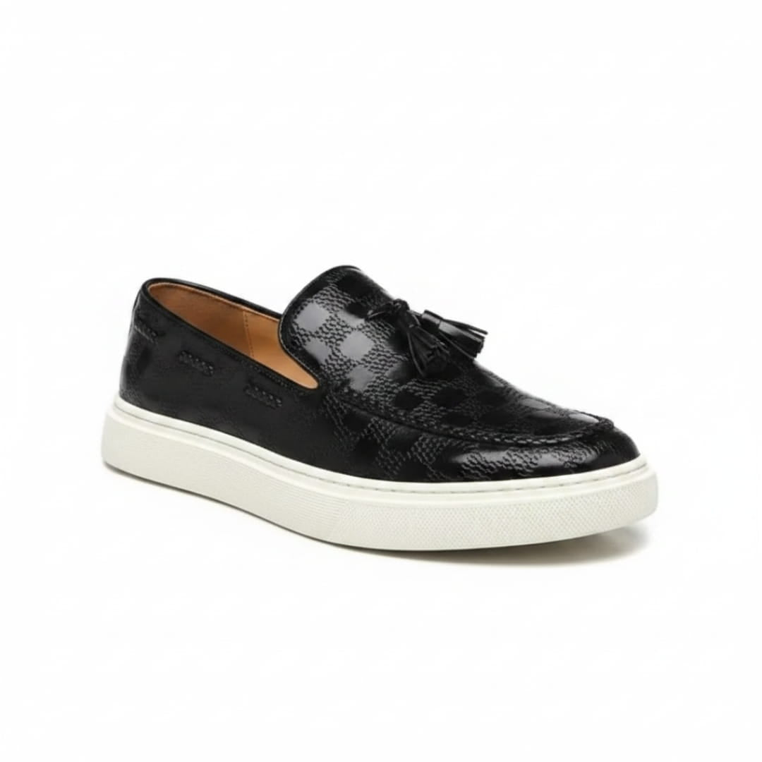 Crispin Mocassins en Cuir Embossé – Style Chic Formel Chaussures À Enfiler