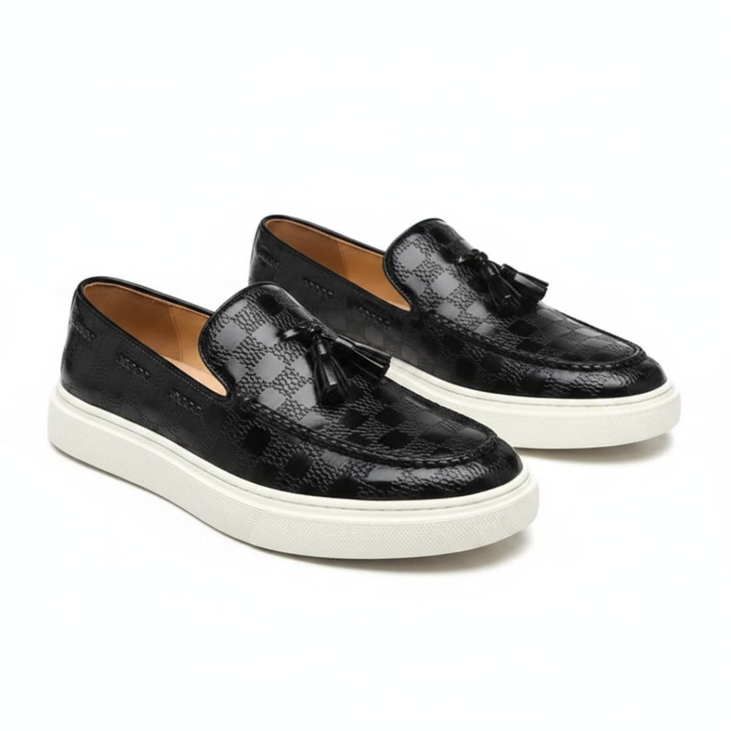 Crispin Mocassins en Cuir Embossé – Style Chic Formel Chaussures À Enfiler