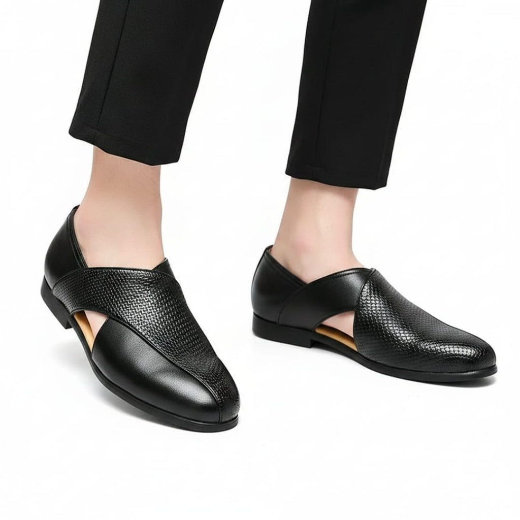 Rohan Cuir Mocassins – Découpés Peniche Confort Estival Chaussures À Enfiler