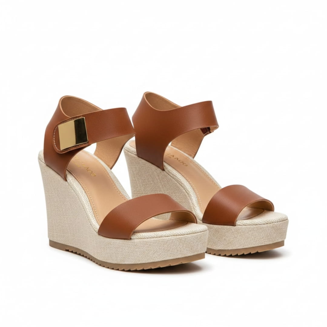 Isabella Sandales Compensées Colorblock Plateforme Confort Chic Sandales Été