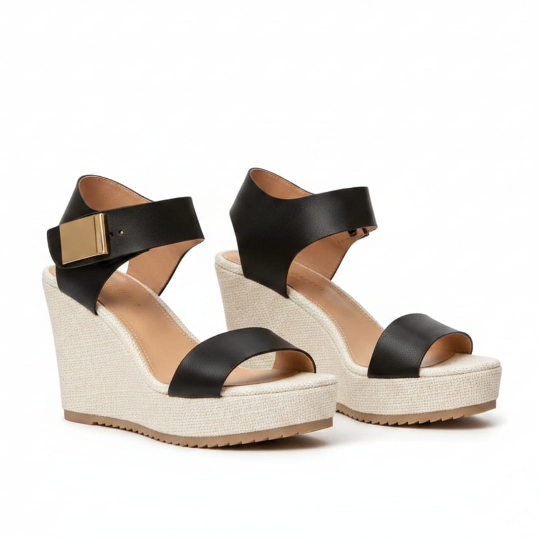 Isabella Sandales Compensées Colorblock Plateforme Confort Chic Sandales Été