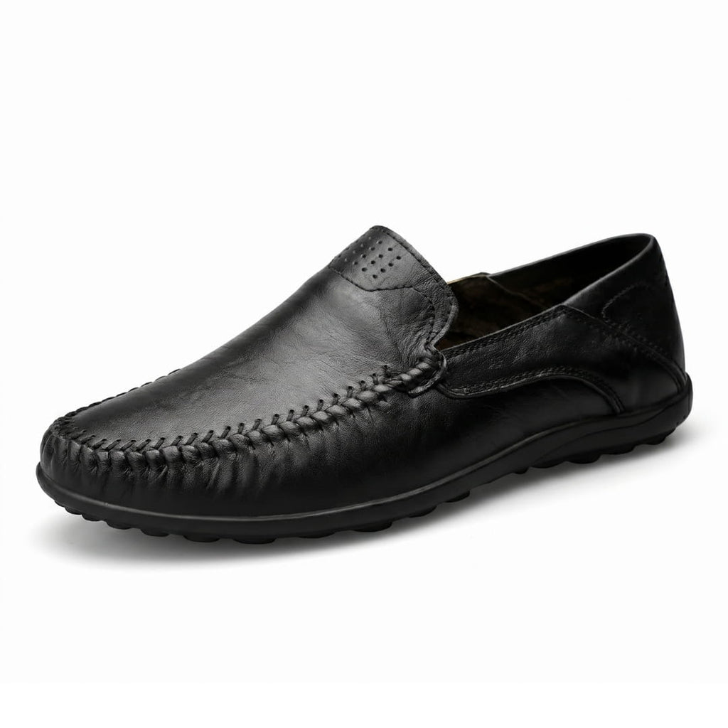Domenico Mocassins en Cuir Texturé Ultra-Léger – Chaussures Casual Chic à Enfiler