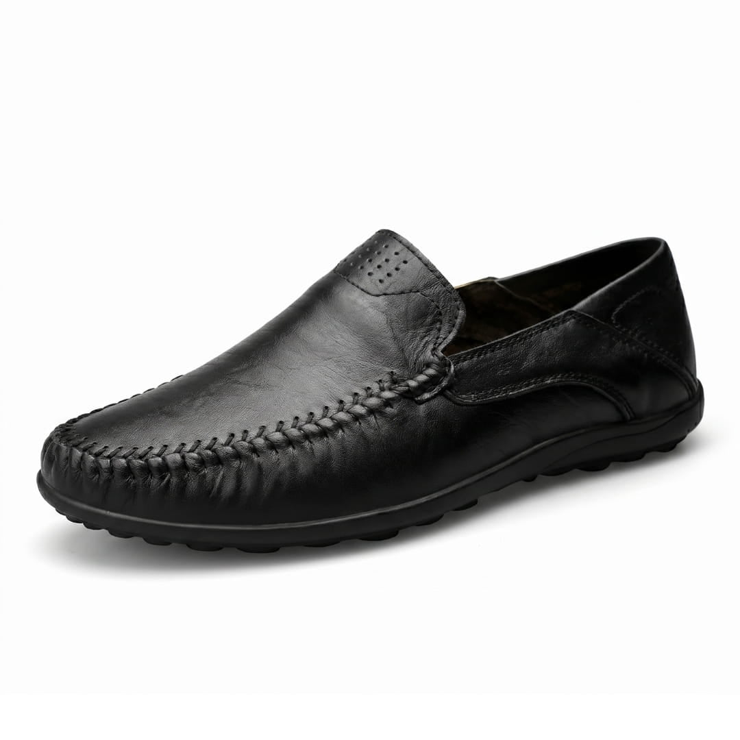 Domenico Mocassins en Cuir Texturé Ultra-Léger – Chaussures Casual Chic à Enfiler