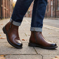 Hélias Bottes en Cuir Pleine Fleur – Bottes Robustes à Zip Latéral et Semelle Renforcée