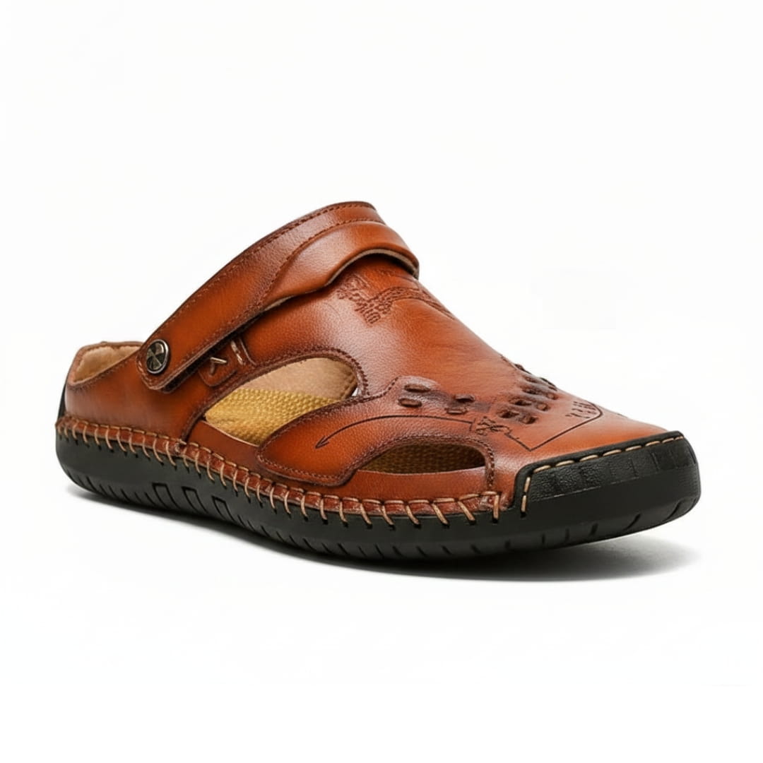 Mikael Sandales en Cuir à Bout Fermé – Chaussures d'Été Confort Extérieur et Plage