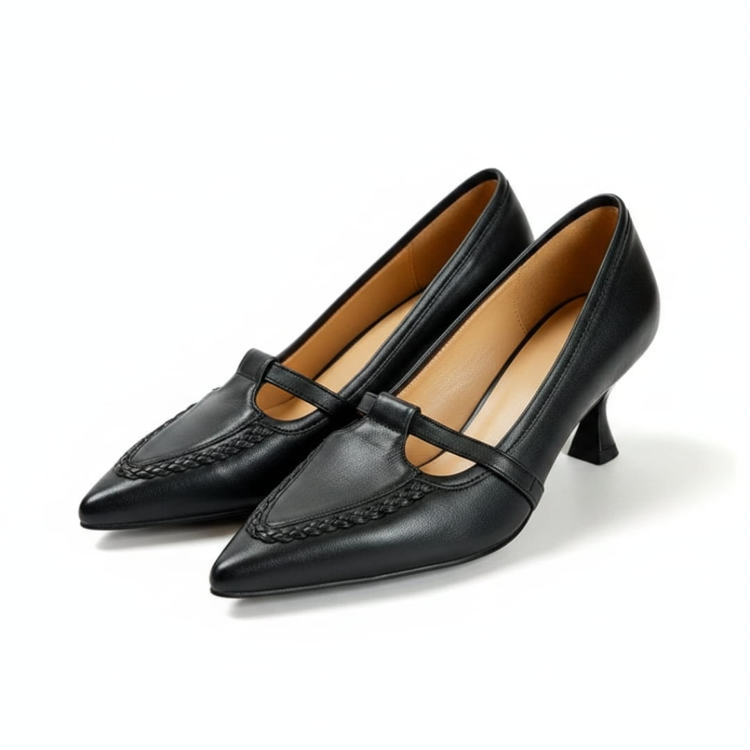 Melissa Escarpins en Cuir – Talon Kitten Confort Bout Pointu