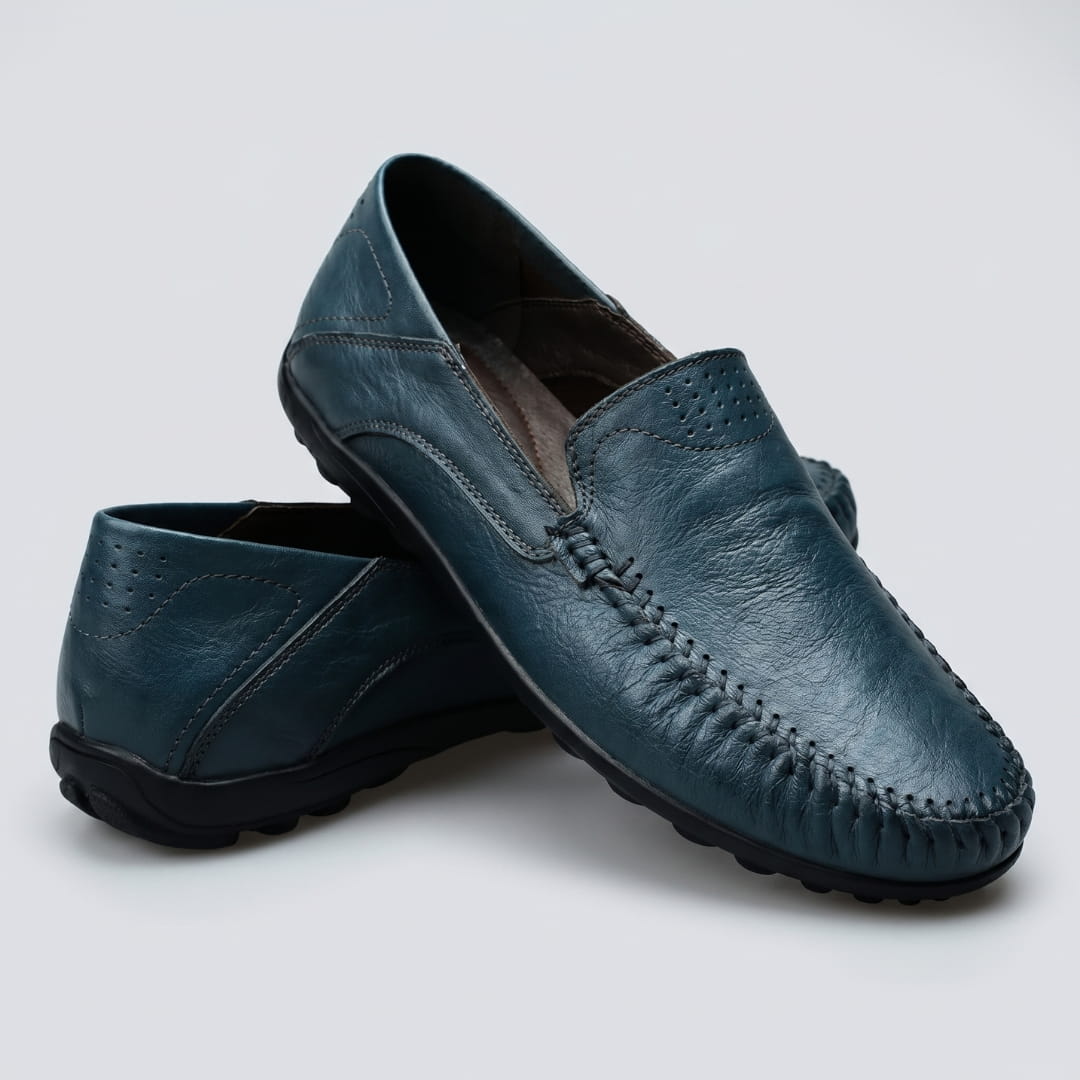 Domenico Mocassins en Cuir Texturé Ultra-Léger – Chaussures Casual Chic à Enfiler