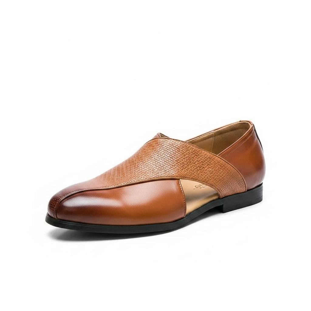 Rohan Cuir Mocassins – Découpés Peniche Confort Estival Chaussures À Enfiler