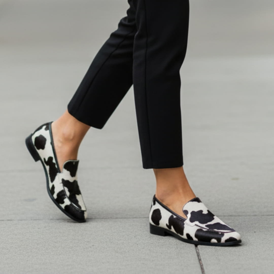 Eleanor Mocassins en Cuir Texturé – Confort Chic Chaussures À Enfiler Casual