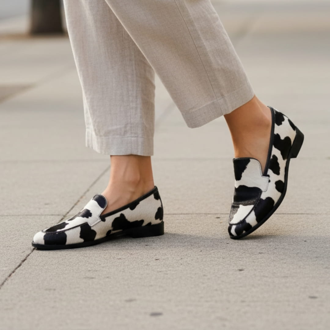 Eleanor Mocassins en Cuir Texturé – Confort Chic Chaussures À Enfiler Casual