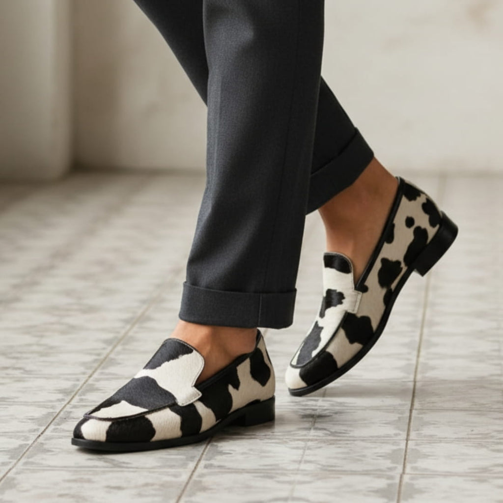 Eleanor Mocassins en Cuir Texturé – Confort Chic Chaussures À Enfiler Casual