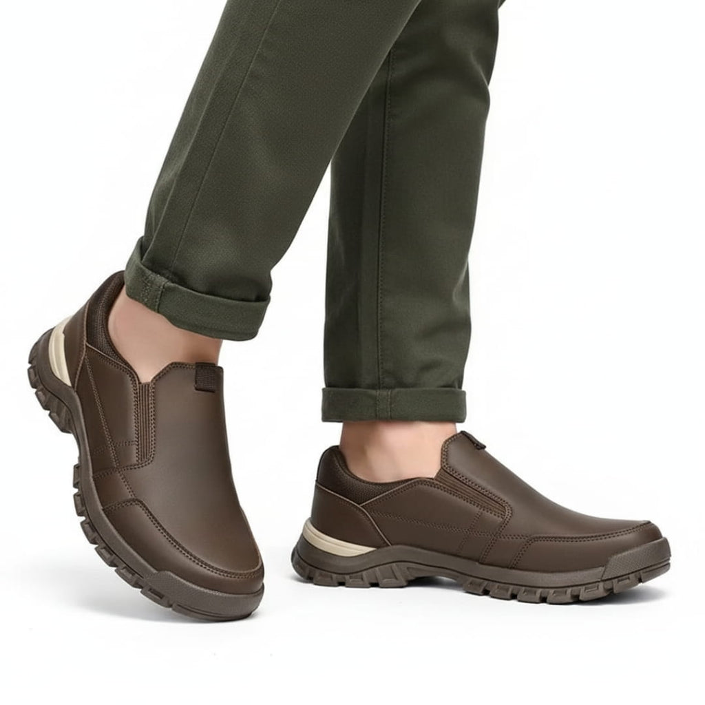 Zachari Cuir Mocassins – Confort Structure Chaussures À Enfiler Souple