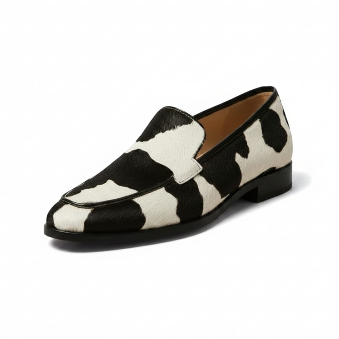 Eleanor Mocassins en Cuir Texturé – Confort Chic Chaussures À Enfiler Casual