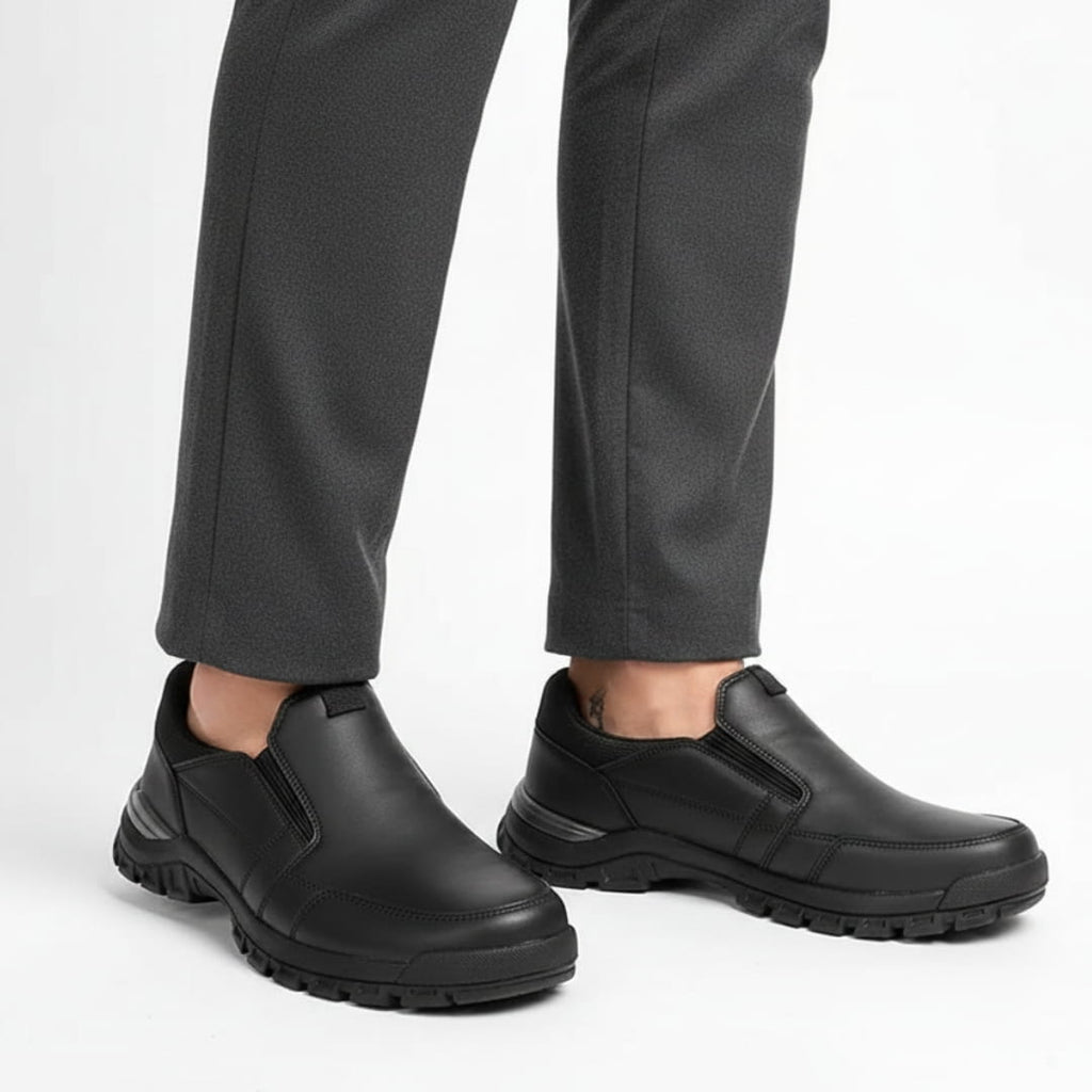 Zachari Cuir Mocassins – Confort Structure Chaussures À Enfiler Souple