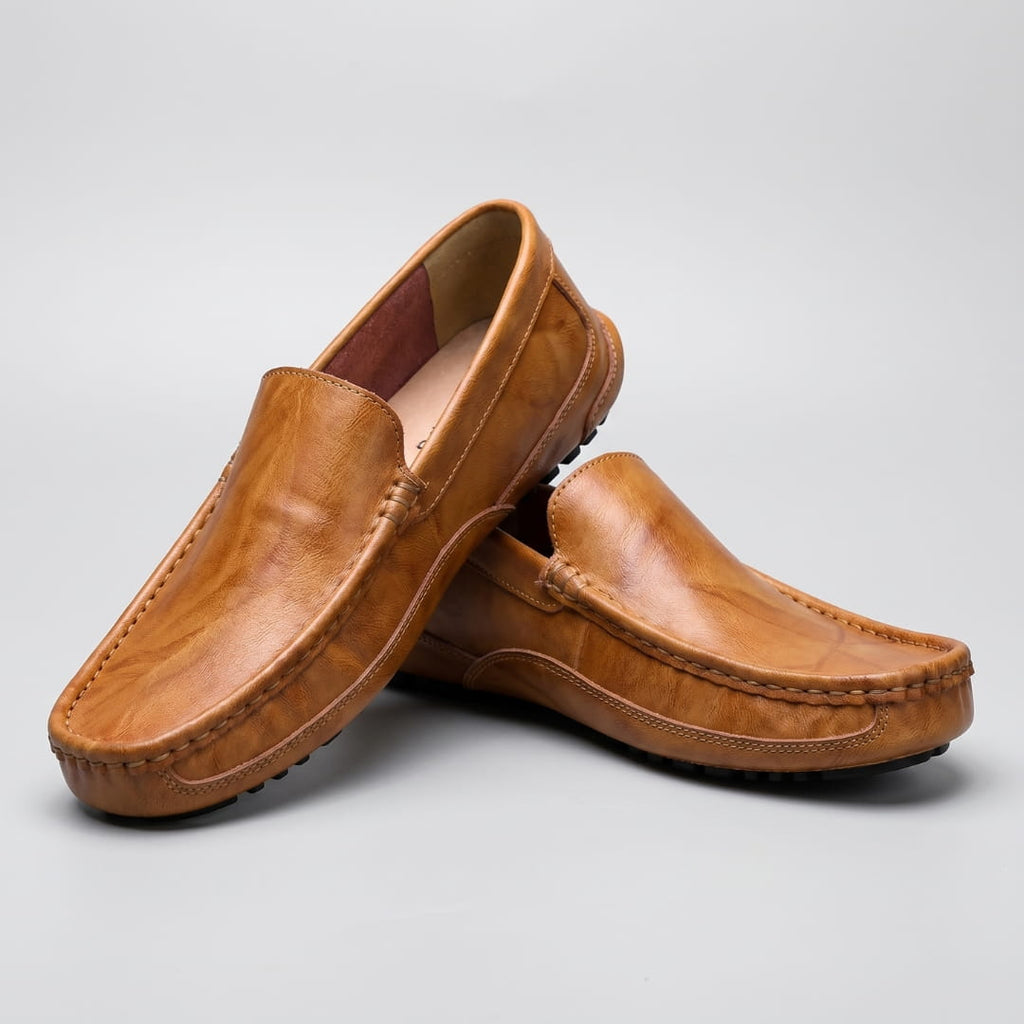 Fabrizio Mocassins en Cuir Cousus Main – Chaussures Élégantes Casual Quotidiennes à Enfiler