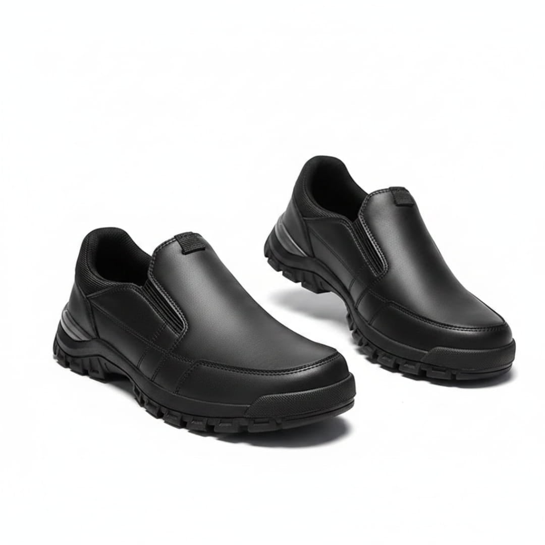 Zachari Cuir Mocassins – Confort Structure Chaussures À Enfiler Souple