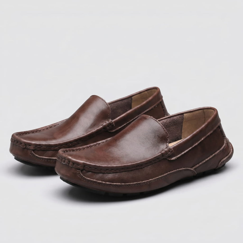 Fabrizio Mocassins en Cuir Cousus Main – Chaussures Élégantes Casual Quotidiennes à Enfiler