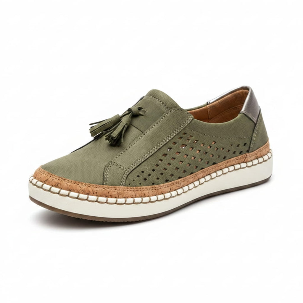 Amari Baskets Sneakers en Cuir – Soutien Voûte Plantaire Confort Chaussures À Enfiler