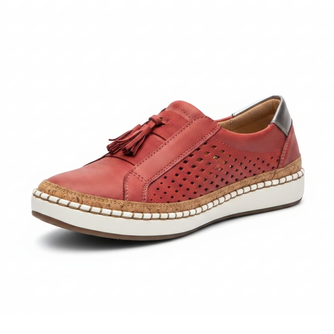 Amari Baskets Sneakers en Cuir – Soutien Voûte Plantaire Confort Chaussures À Enfiler