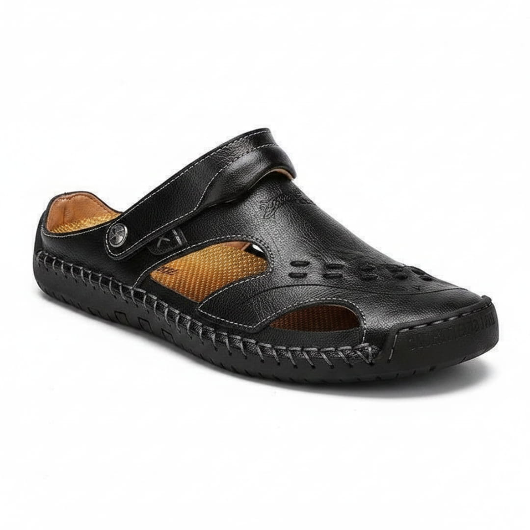 Mikael Sandales en Cuir à Bout Fermé – Chaussures d'Été Confort Extérieur et Plage