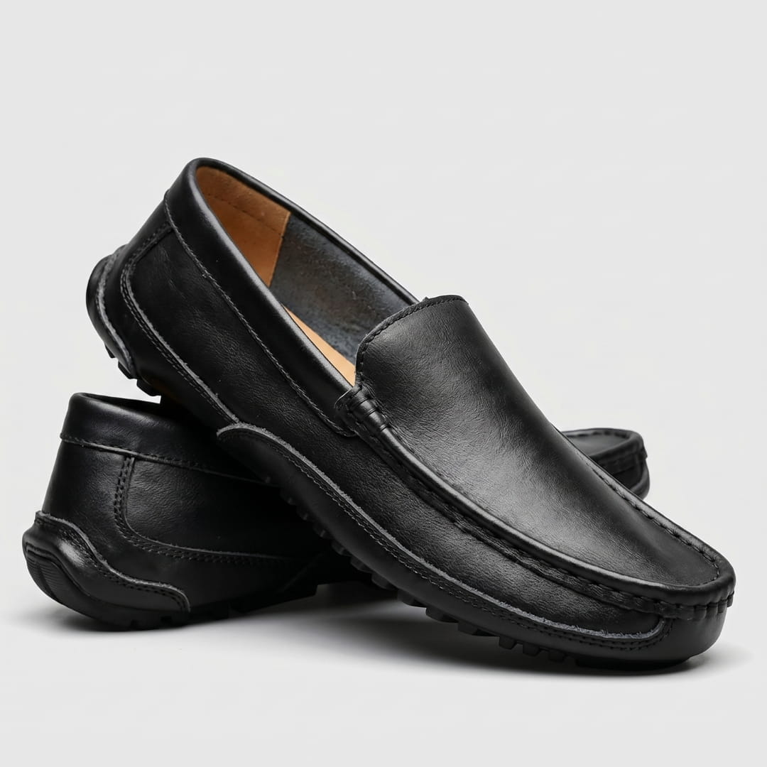 Fabrizio Mocassins en Cuir Cousus Main – Chaussures Élégantes Casual Quotidiennes à Enfiler