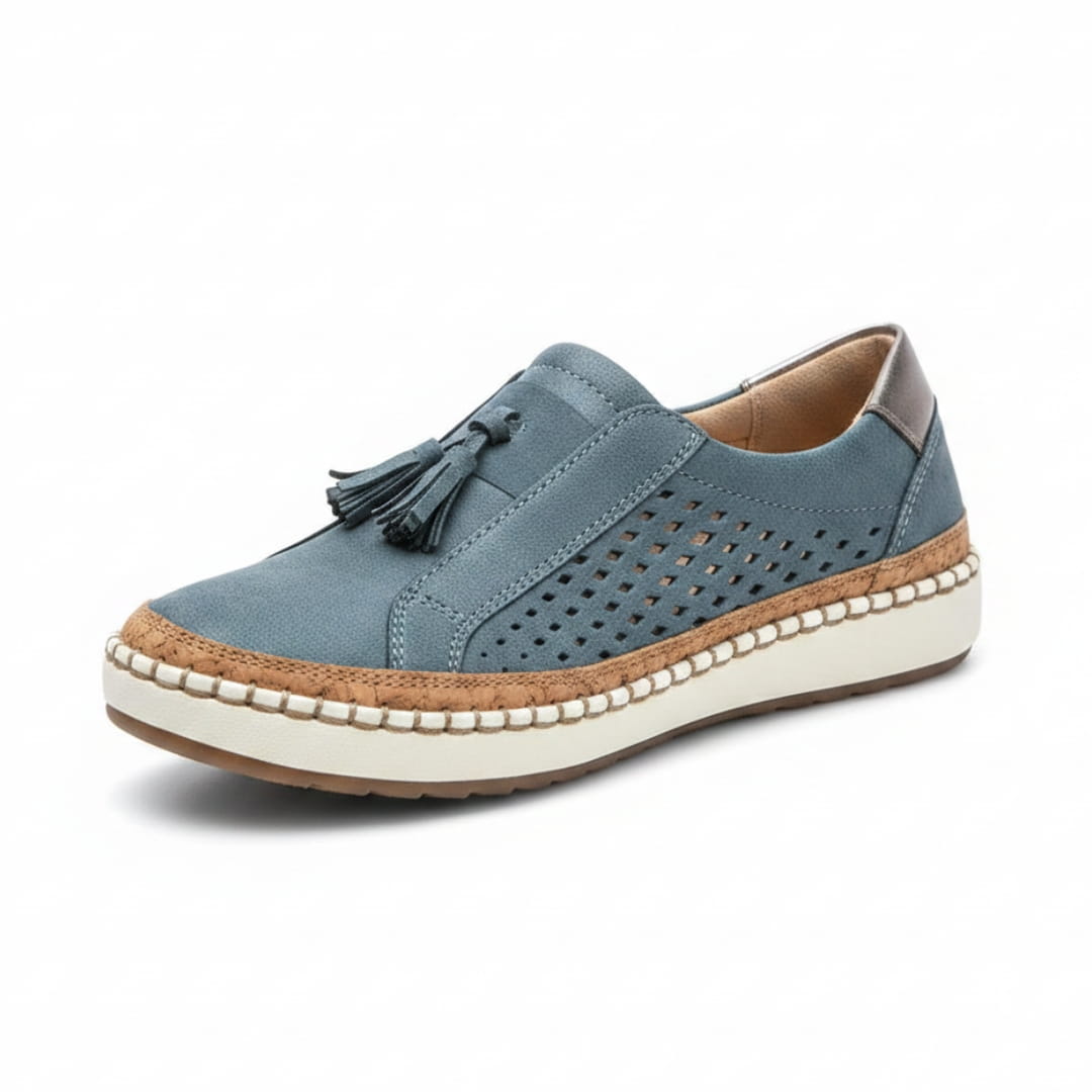 Amari Baskets Sneakers en Cuir – Soutien Voûte Plantaire Confort Chaussures À Enfiler