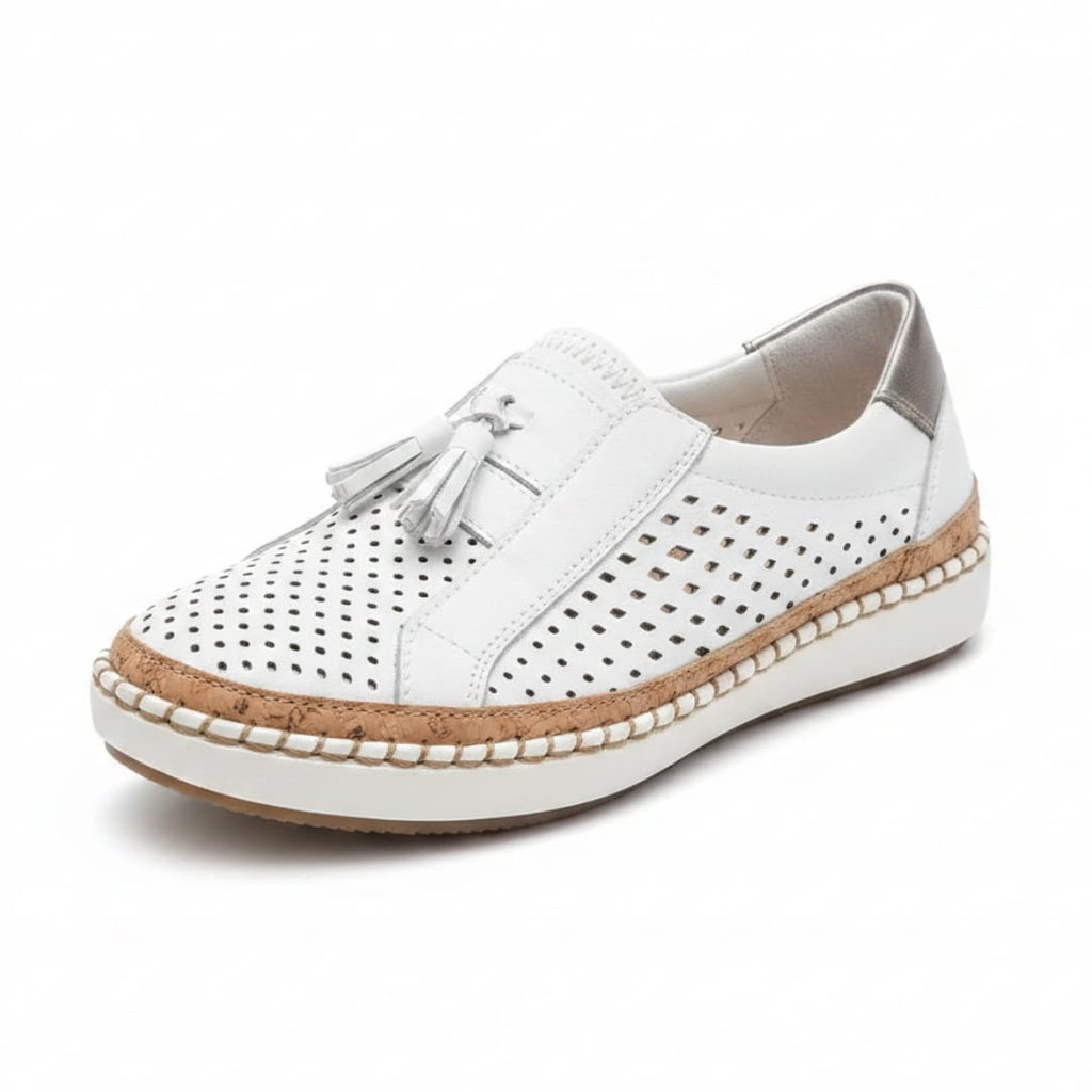 Amari Baskets Sneakers en Cuir – Soutien Voûte Plantaire Confort Chaussures À Enfiler