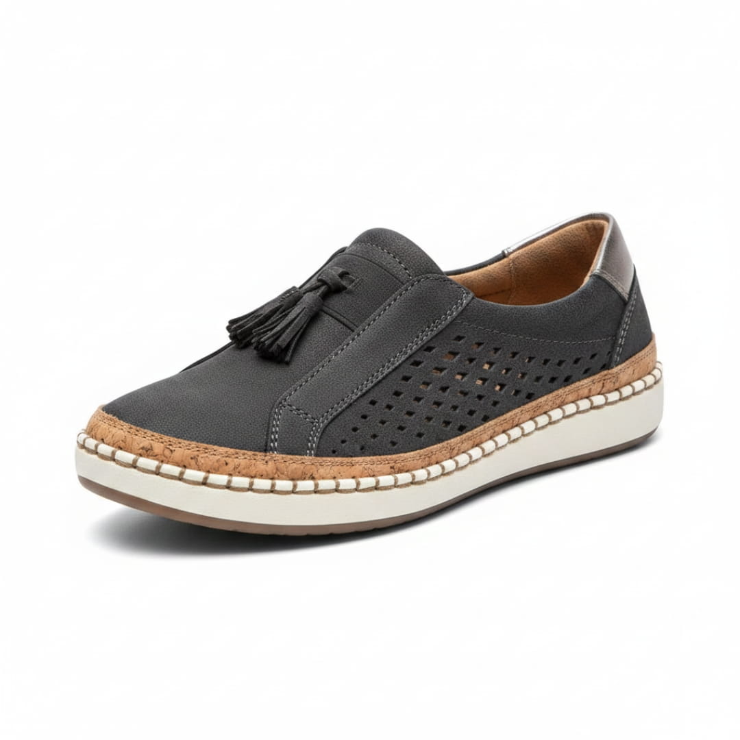 Amari Baskets Sneakers en Cuir – Soutien Voûte Plantaire Confort Chaussures À Enfiler