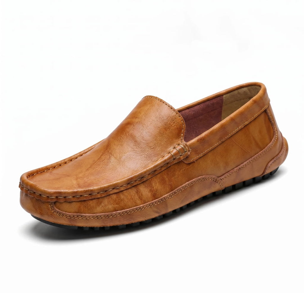 Fabrizio Mocassins en Cuir Cousus Main – Chaussures Élégantes Casual Quotidiennes à Enfiler