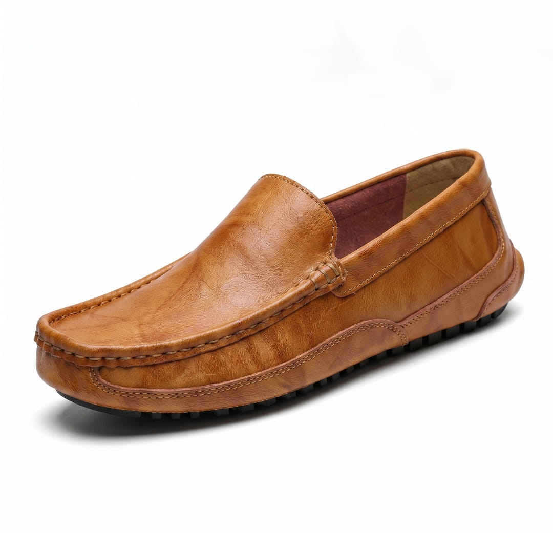 Fabrizio Mocassins en Cuir Cousus Main – Chaussures Élégantes Casual Quotidiennes à Enfiler